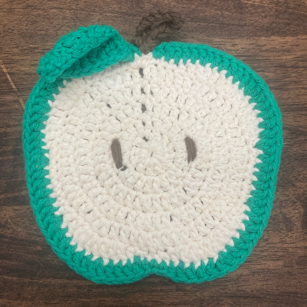 Handmade Crochet Apple Pot Holder